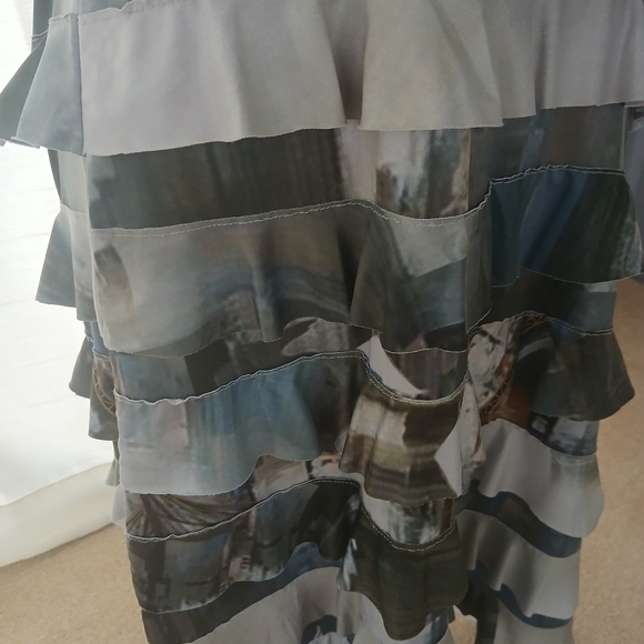 TANGO MANGO Smooth Stretch Ruffle Tiered Lace Print Tank Dress Sz M. FL - Picture 3 of 6